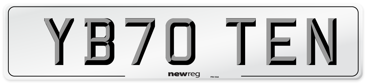 YB70 TEN Number Plate from New Reg